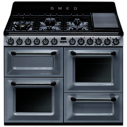 Smeg TR4110 Dual Fuel Range Cooker Silver